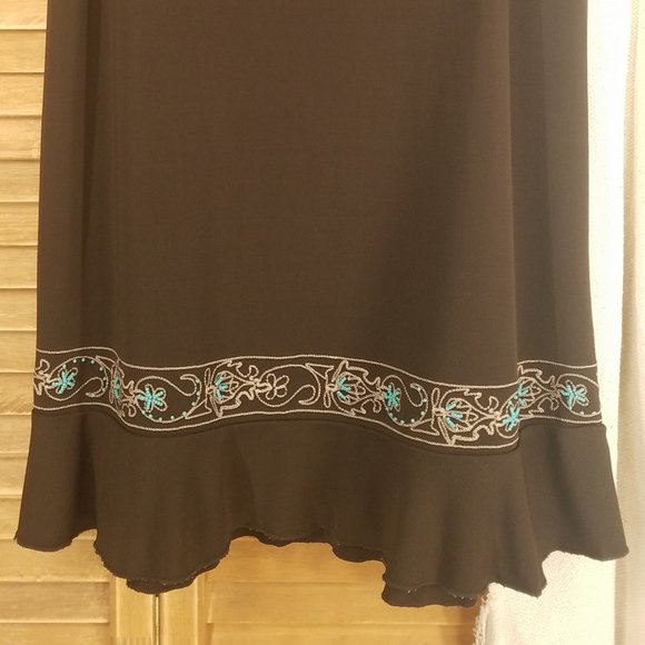 •~Gypsy Bohemian Embroidered Skirt~• - Picture 3 of 9